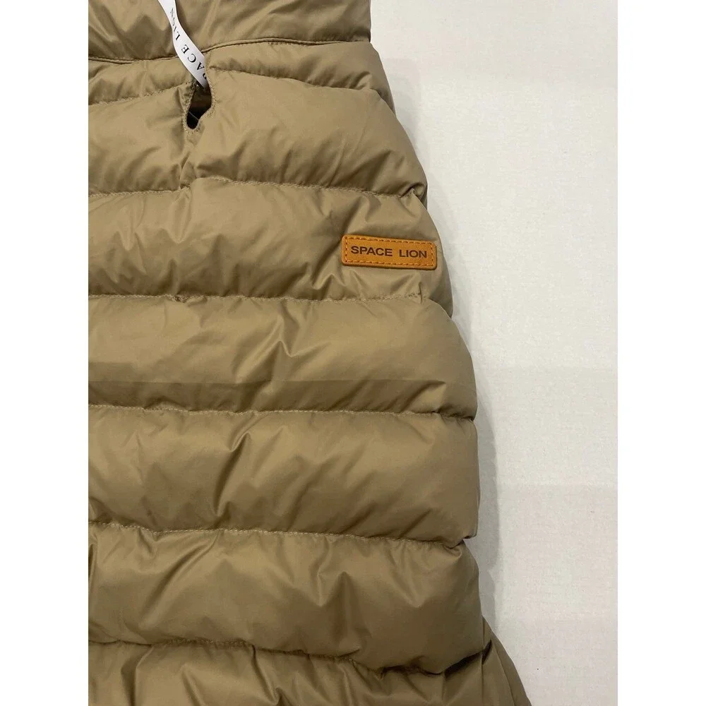 SPACE LION Dog Puffer Jacket Khaki Size 16/XL New With Tags